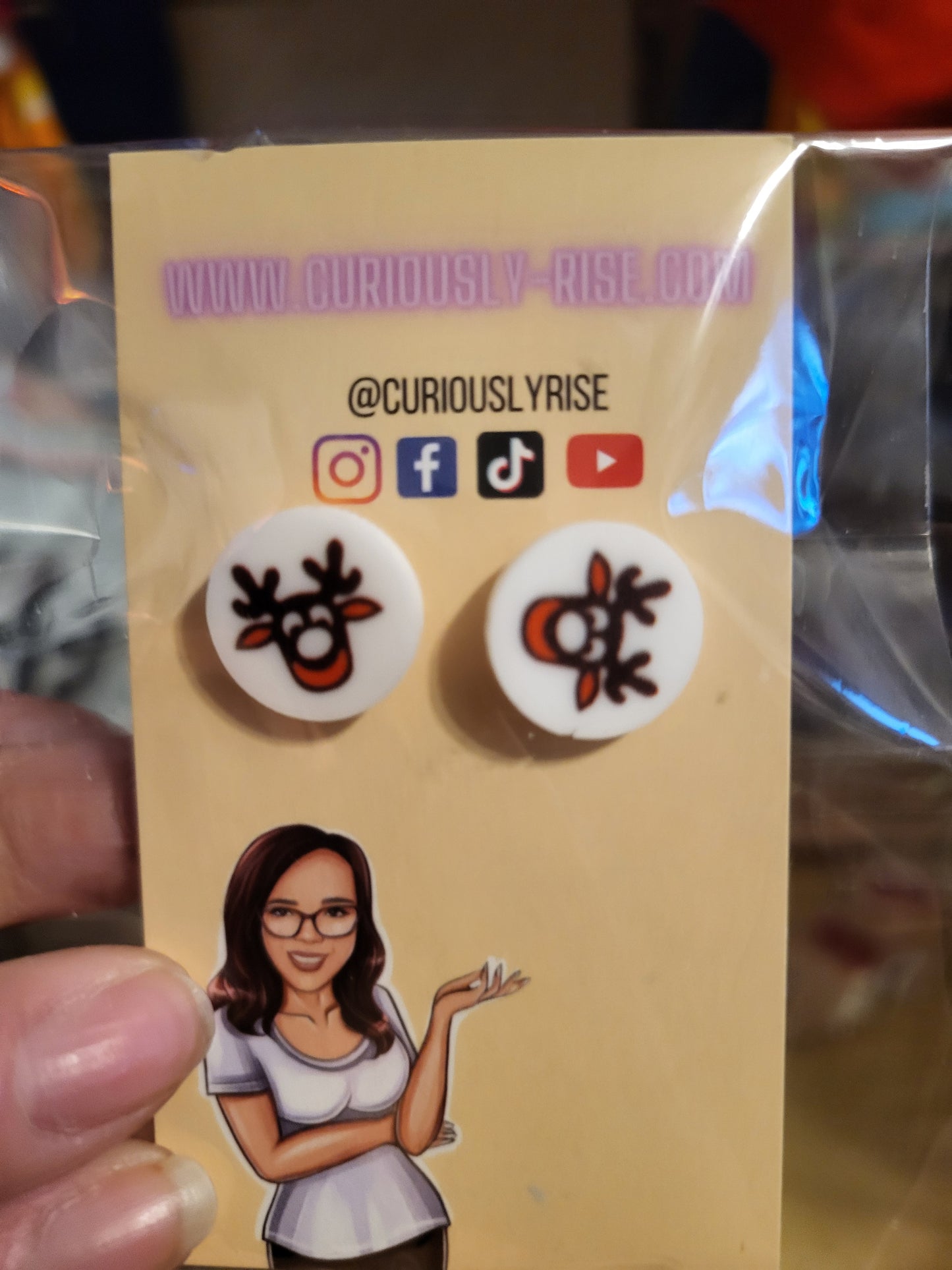 Reindeer Cookie Earring