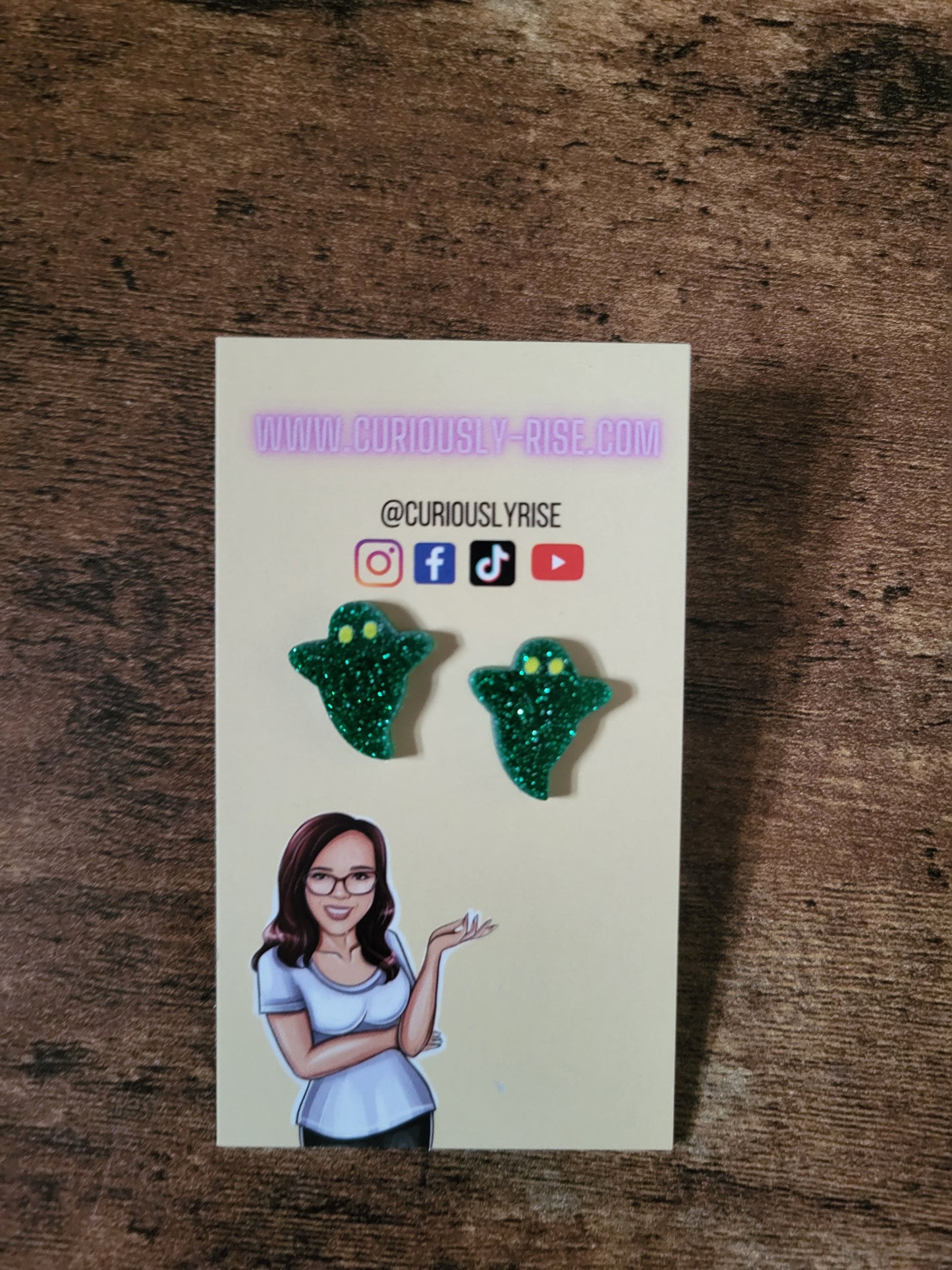 Glitter Ghost Earrings