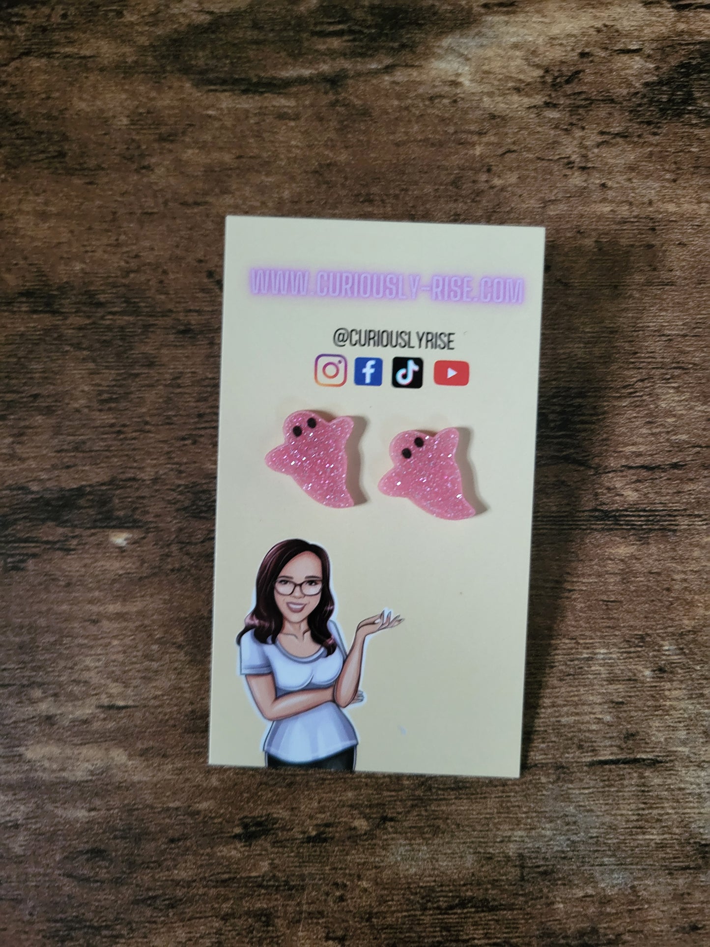 Glitter Ghost Earrings