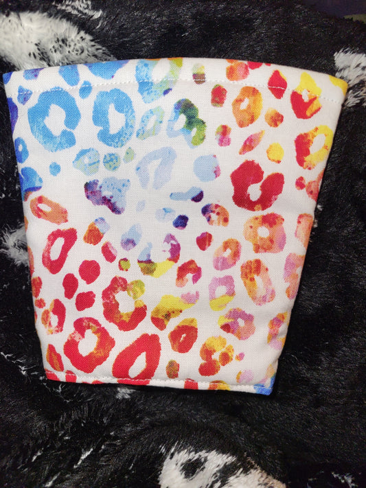 Rainbow Leopard Reversible Cup Coozie