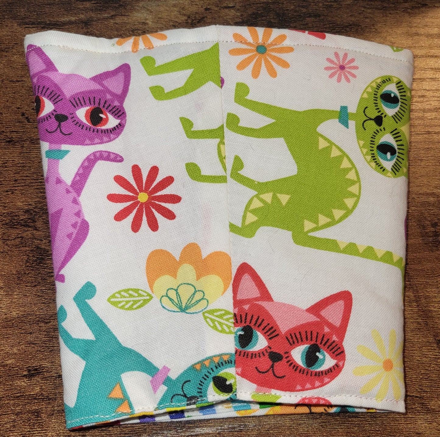Retro Cat Reversible Cup Coozie