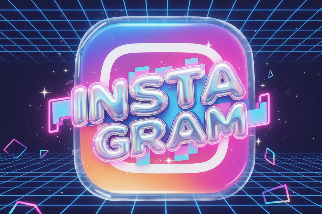 instagram logo but early 2000s y2k themed