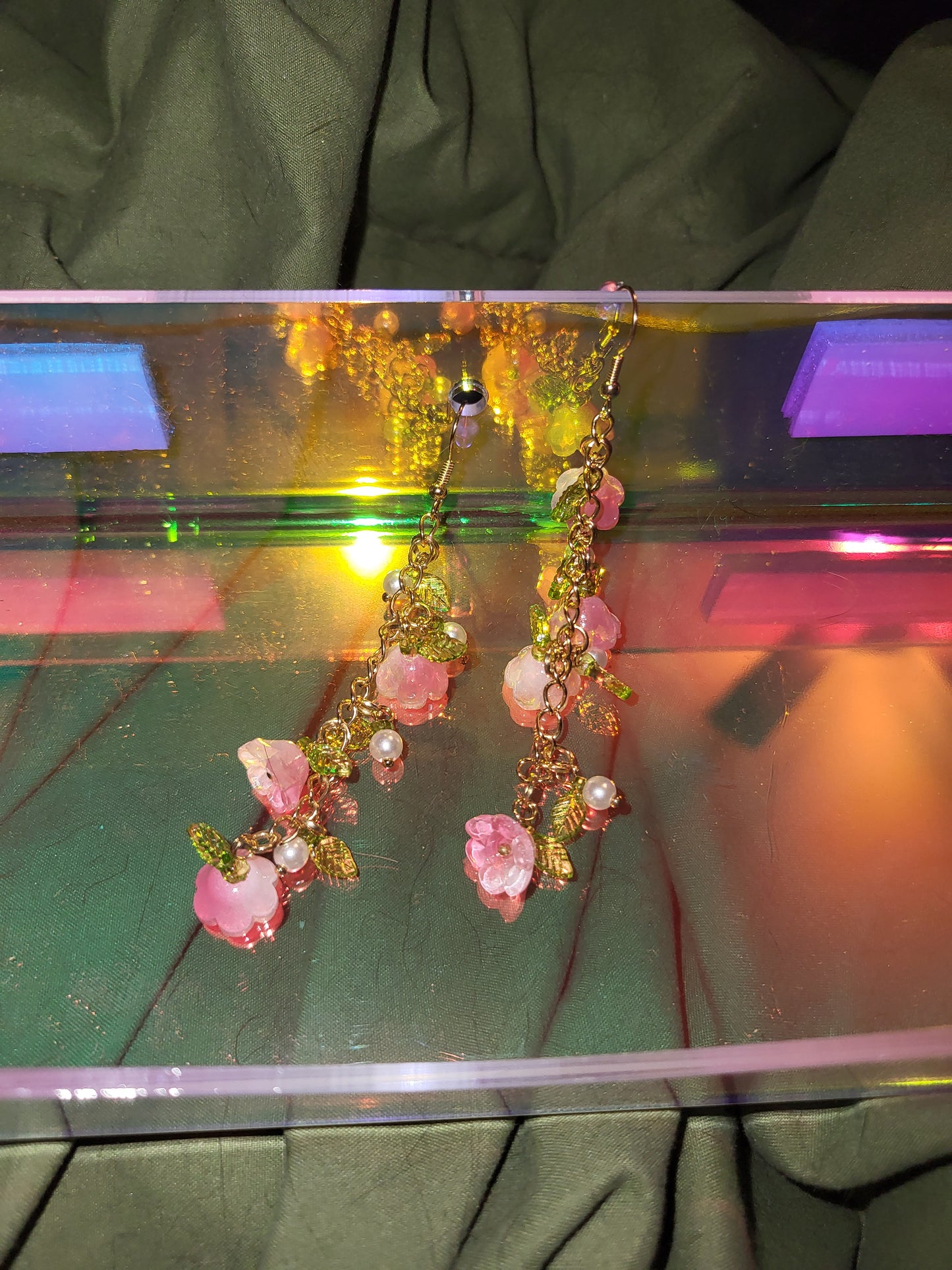 Pink Floral Earring