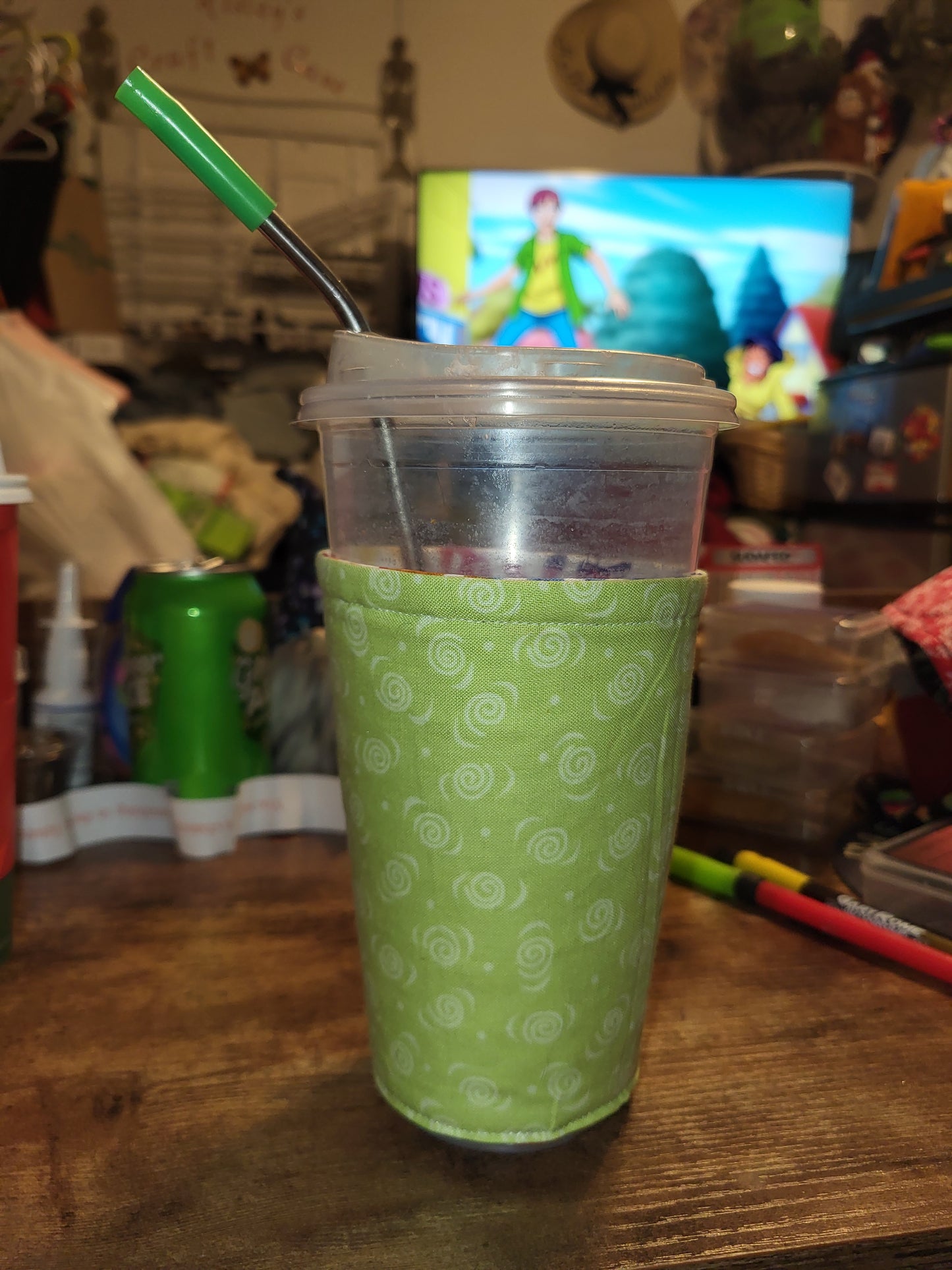 Rainbow Leopard Reversible Cup Coozie