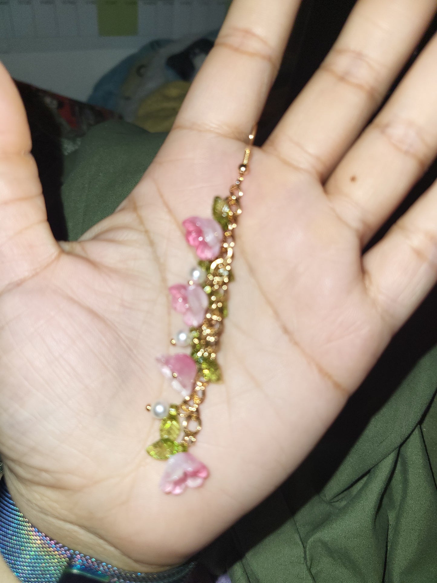 Pink Floral Earring