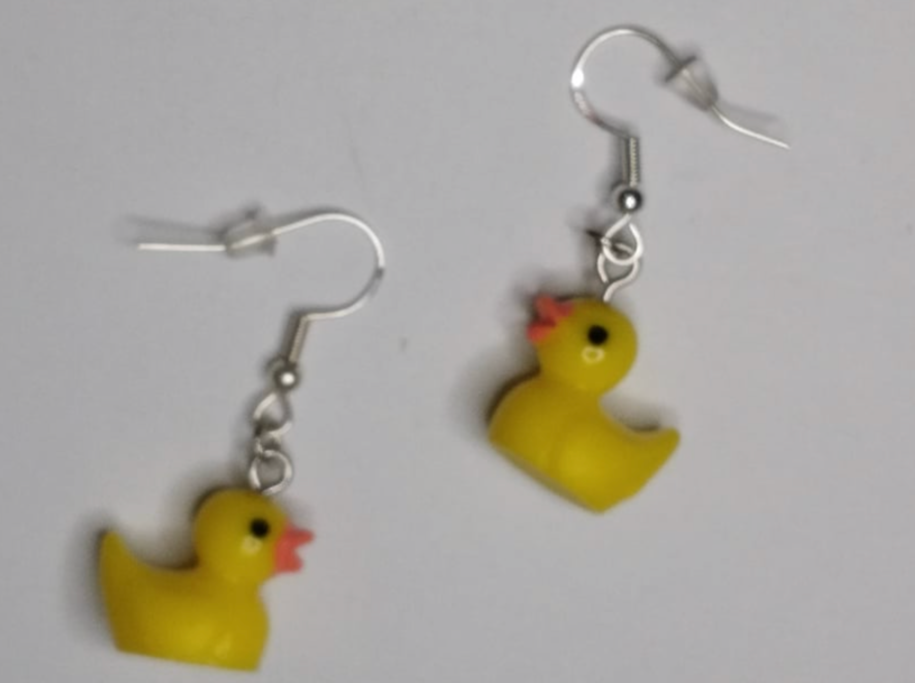 Mini Rubber Duck Earrings Yellow